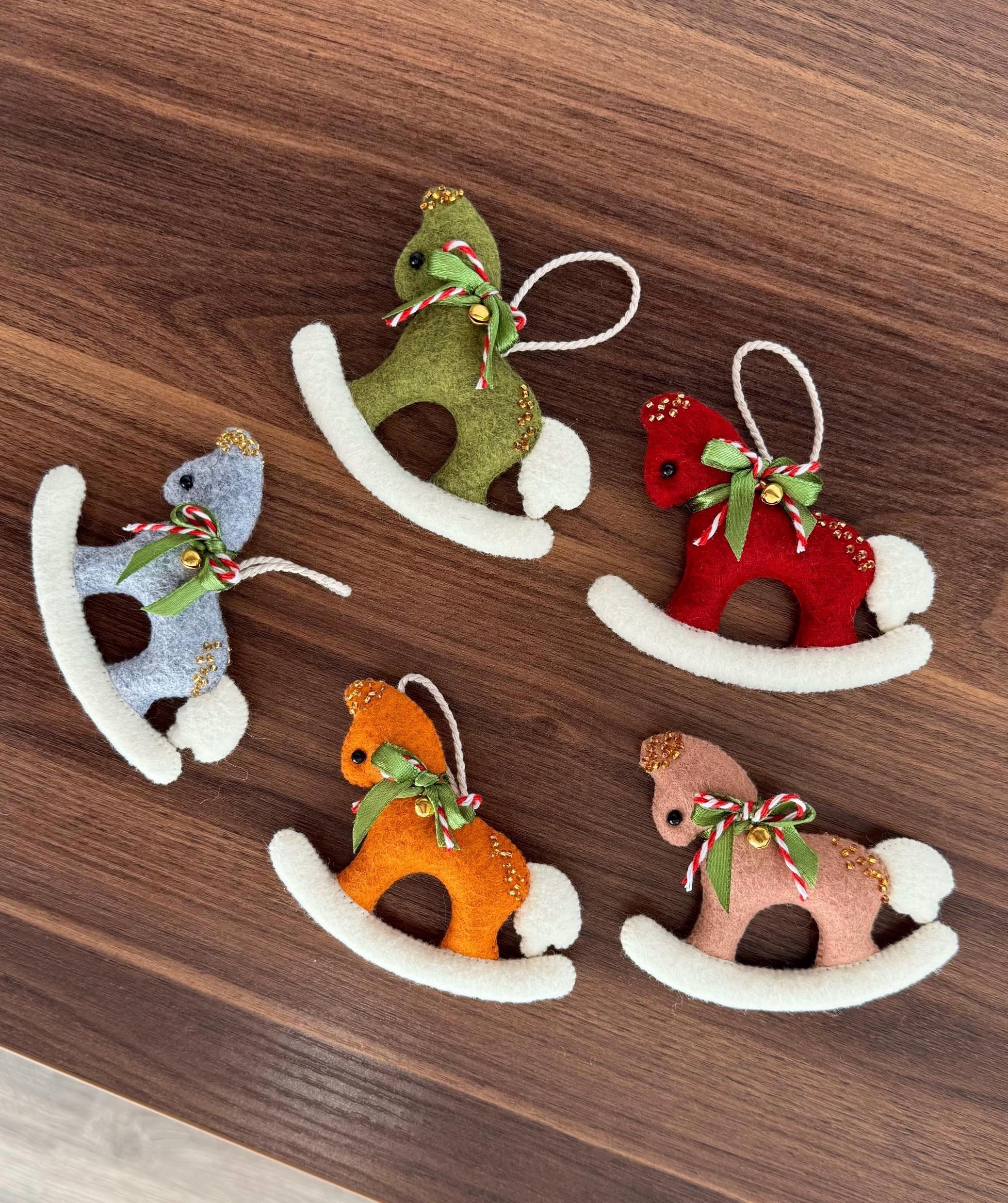 Handmade Felt Rocking Horse Ornament: Rustic Christmas Decoration - Etsy