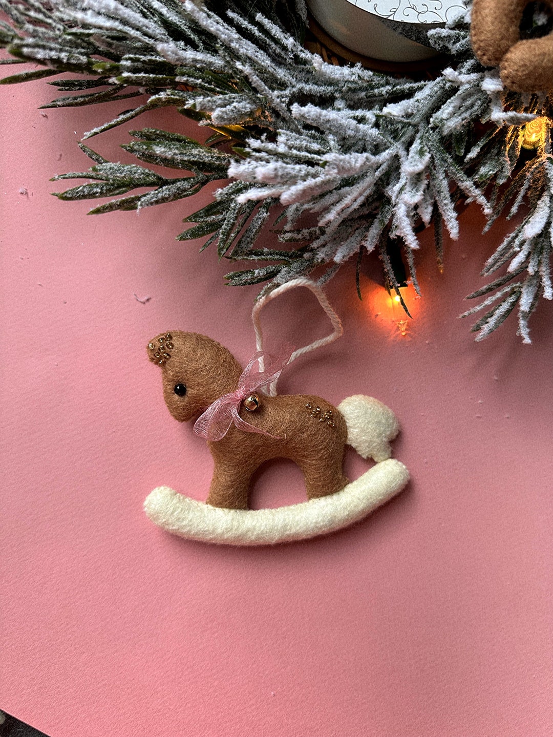 Felt Rocking Horse Christmas Ornament: Handmade Tree Decoration - Etsy