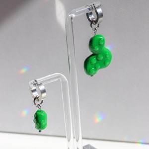 handcrafted polymer clay blob charms waterdrop look greens