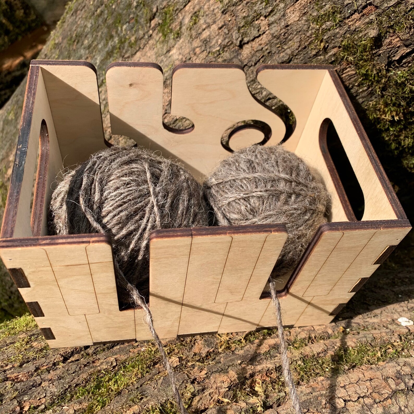 Wood box for yarn yarn holder skein storage Etsy