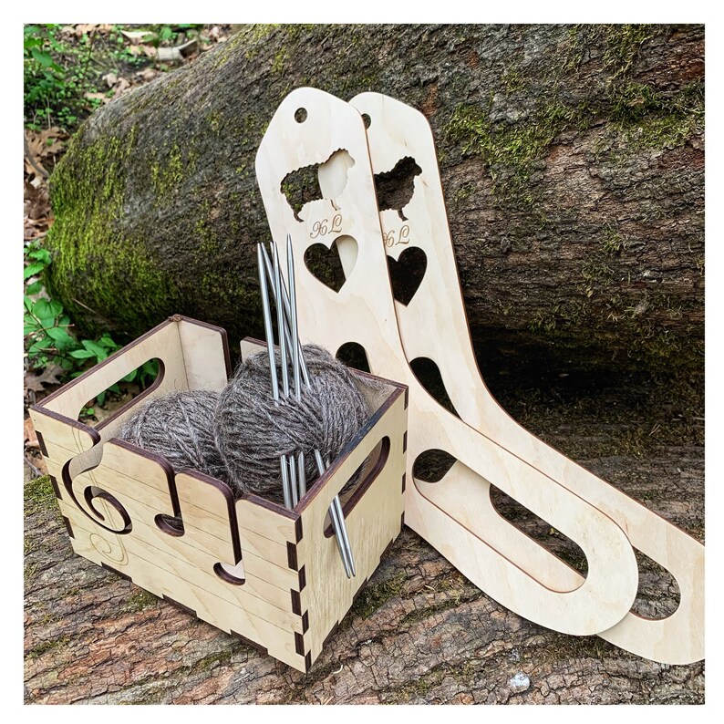 Wood box for yarn yarn holder skein storage Etsy