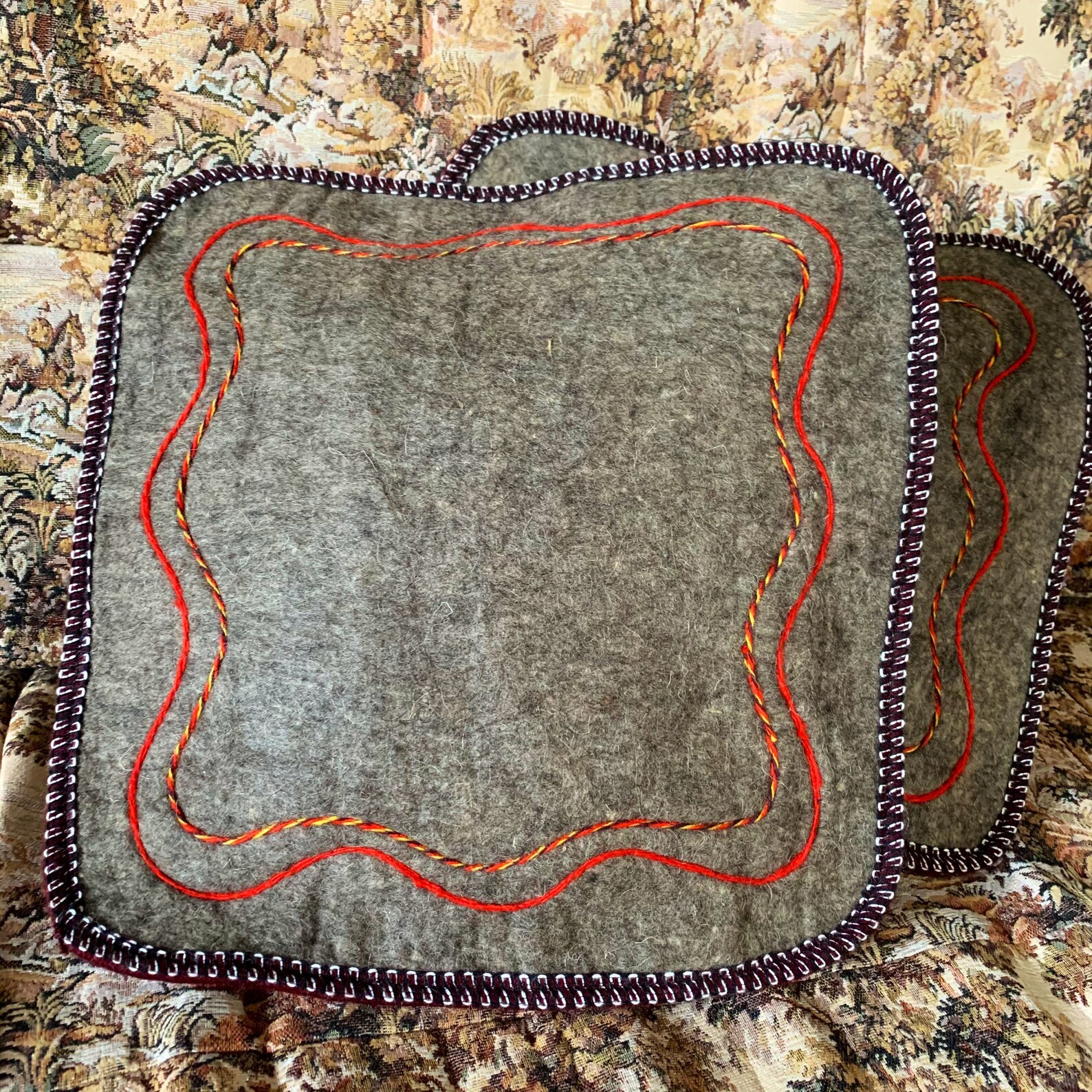 Set of 2 rugs Hand felted organic wool rugs handmade Etsy