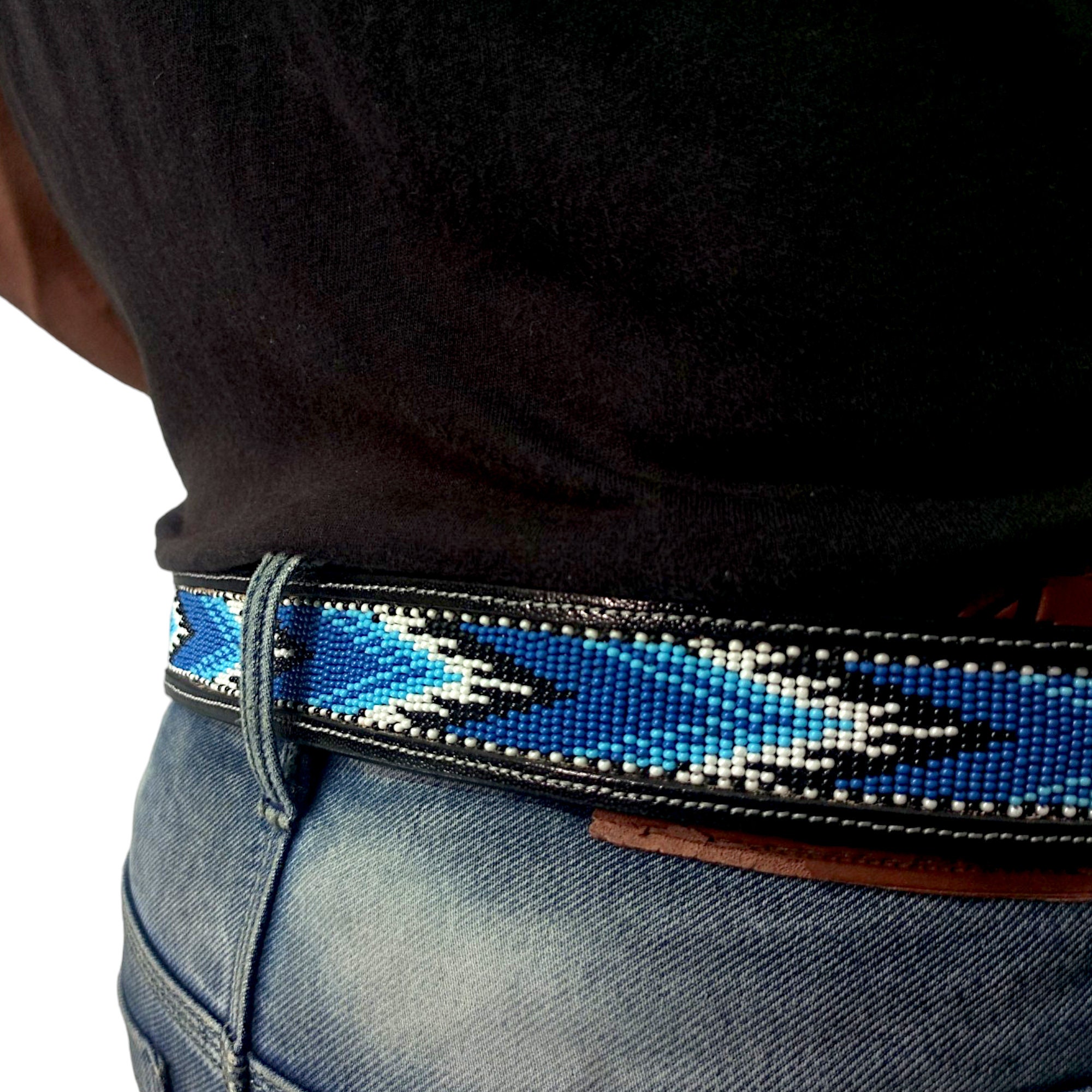 Genuine Leather Beaded Belt for Men/women | Boho Style 