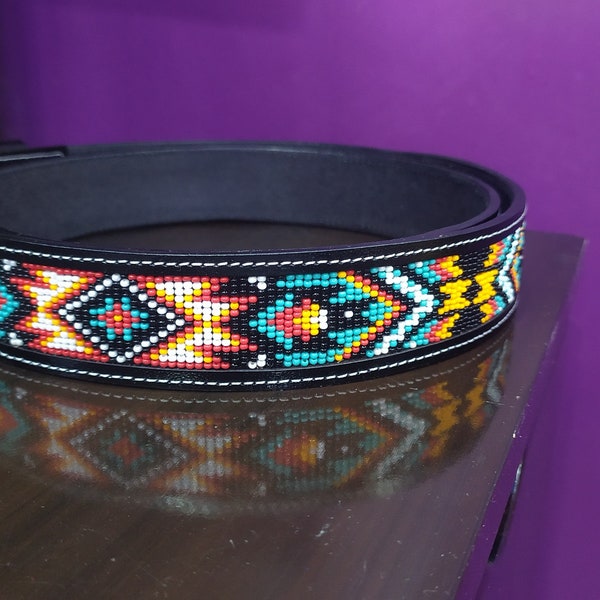 Beaded Leather Belt For Women, Man Bead Belt, Removable Buckle,Genuine Leather Belt, Vintage Cowboy Belt, Handmade Belt, Personalized Gift,