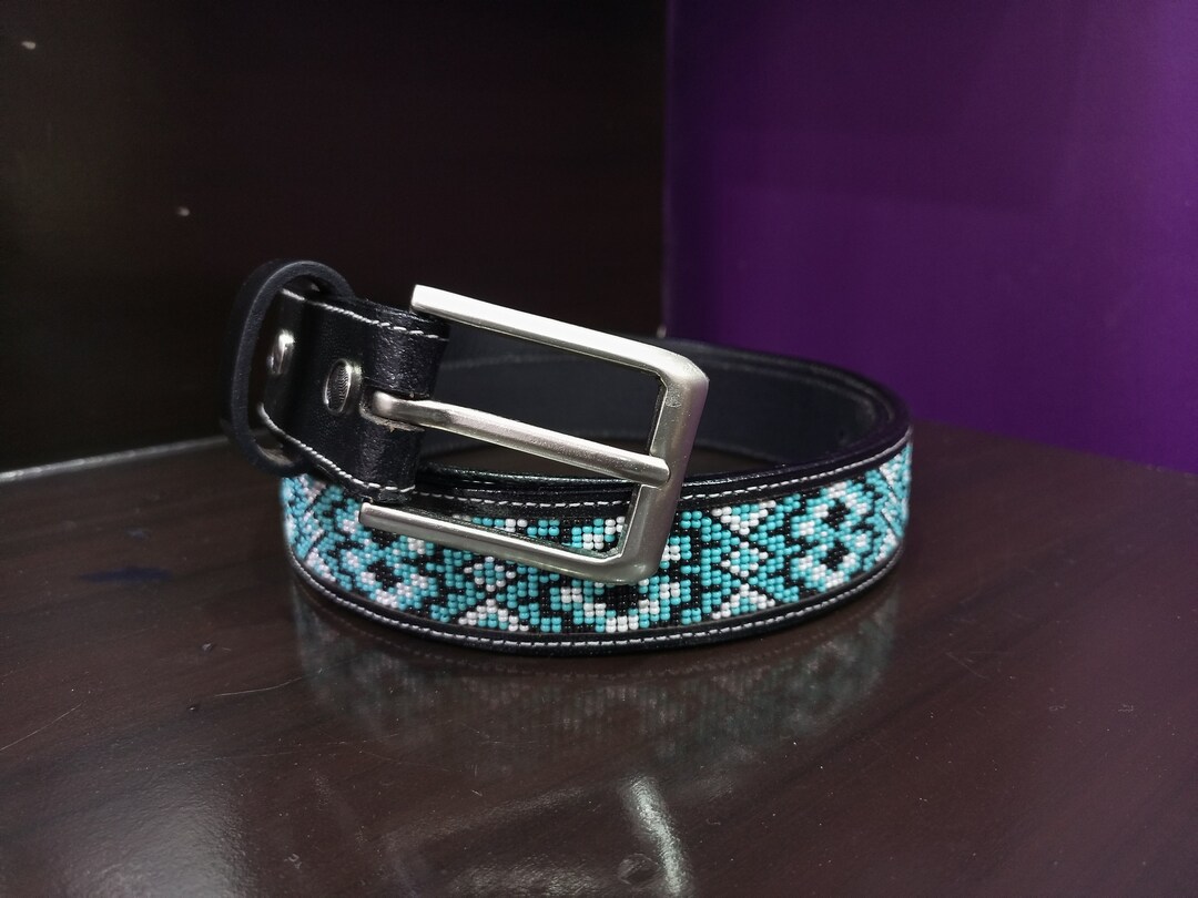Leather Bead Belt, Beaded Belt for Men/women, Native American Belt ...