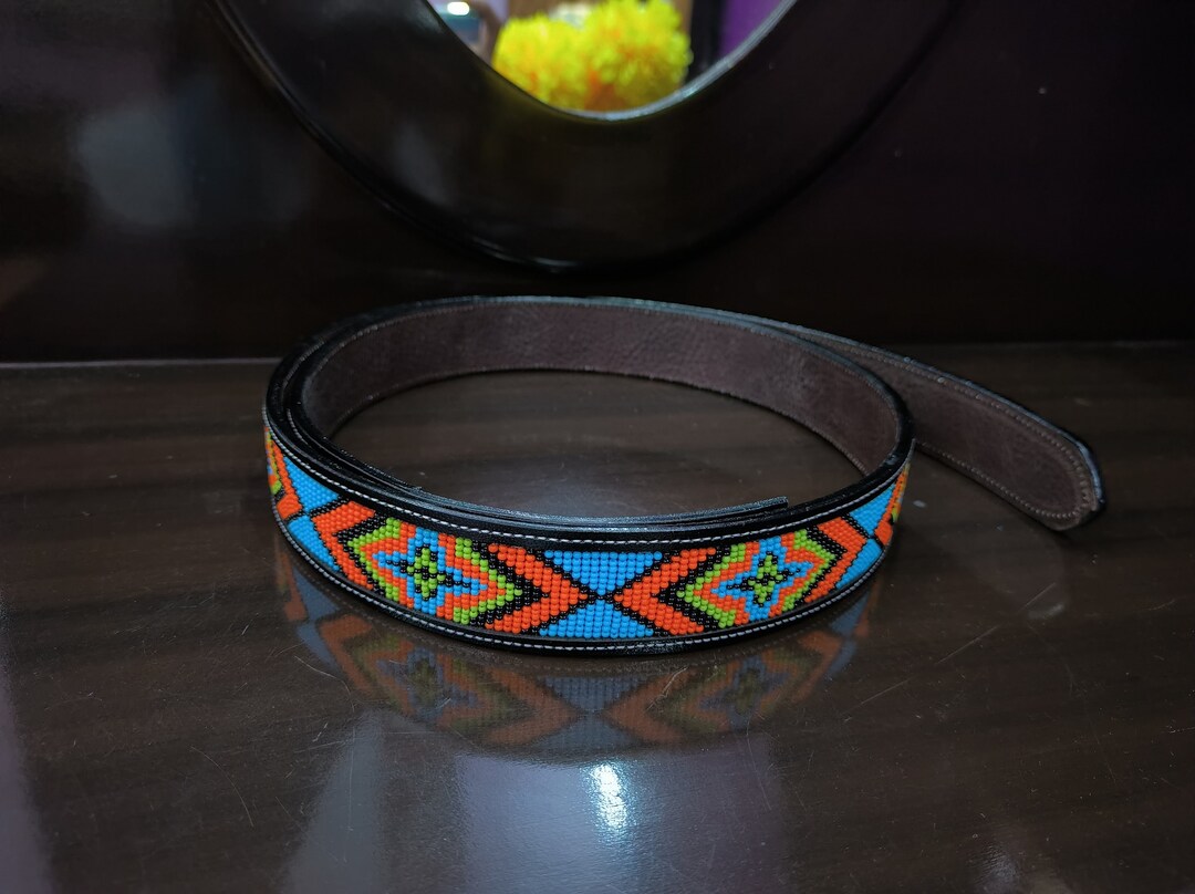 Beaded Belt for Woman/man, Personalized Gift for Her/him, Leather Bead ...