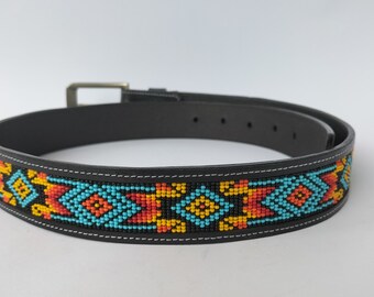 Beaded Leather Belt for Men and Women | Boho Style With  display picture 1