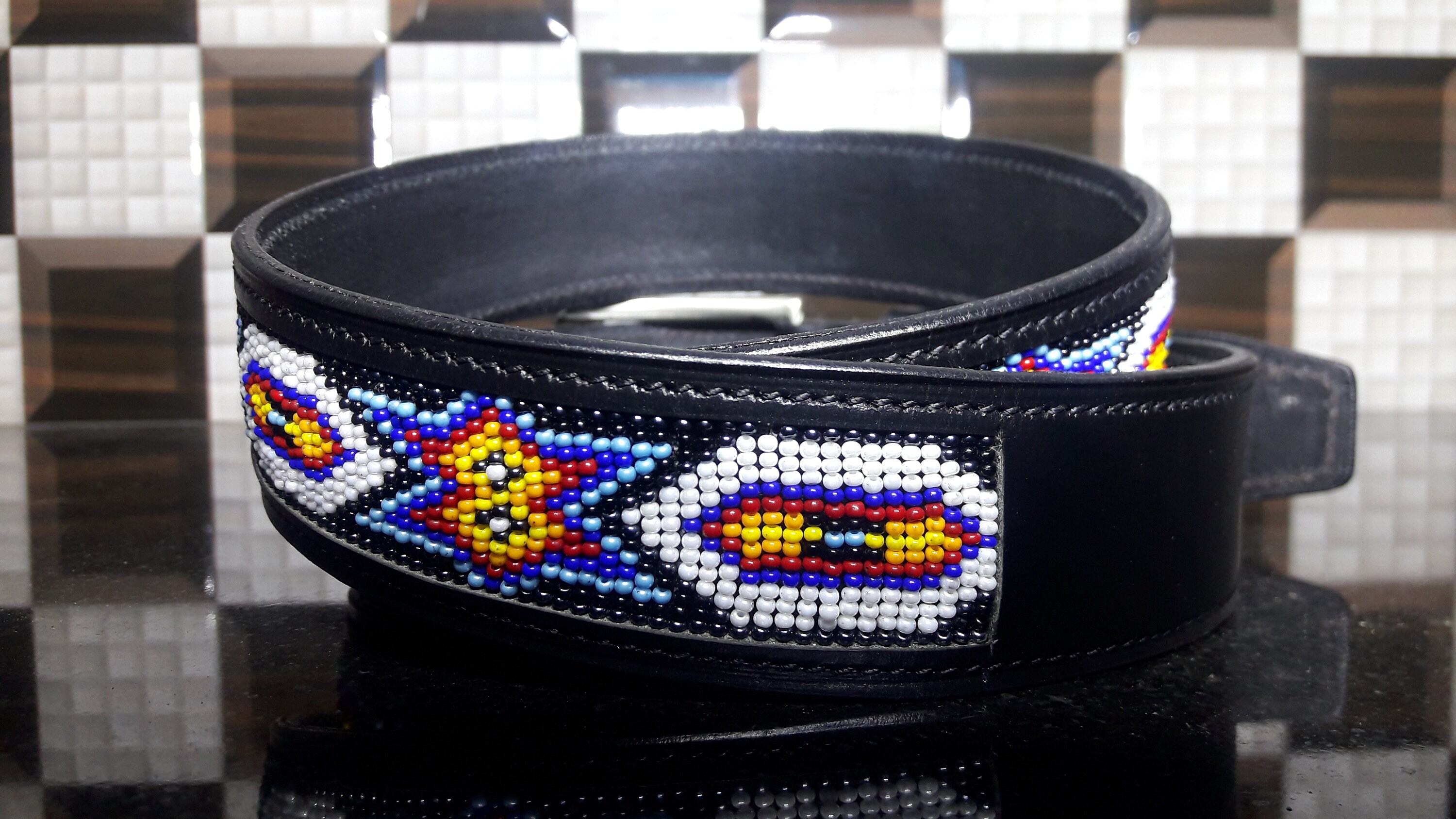 Beaded leather belt for men and women handmade cowboy waist Etsy