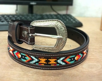 Fossil Belt Hippie Boho Floral Collage Studded Women Cloth 