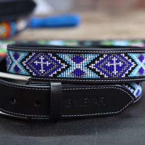Women&#39;s Leather Beaded Belt With Removable Buckle, 1.3 Inches Wide Genuine Leather Handmade Unisex Belt, Perfect Accessory For Gift.