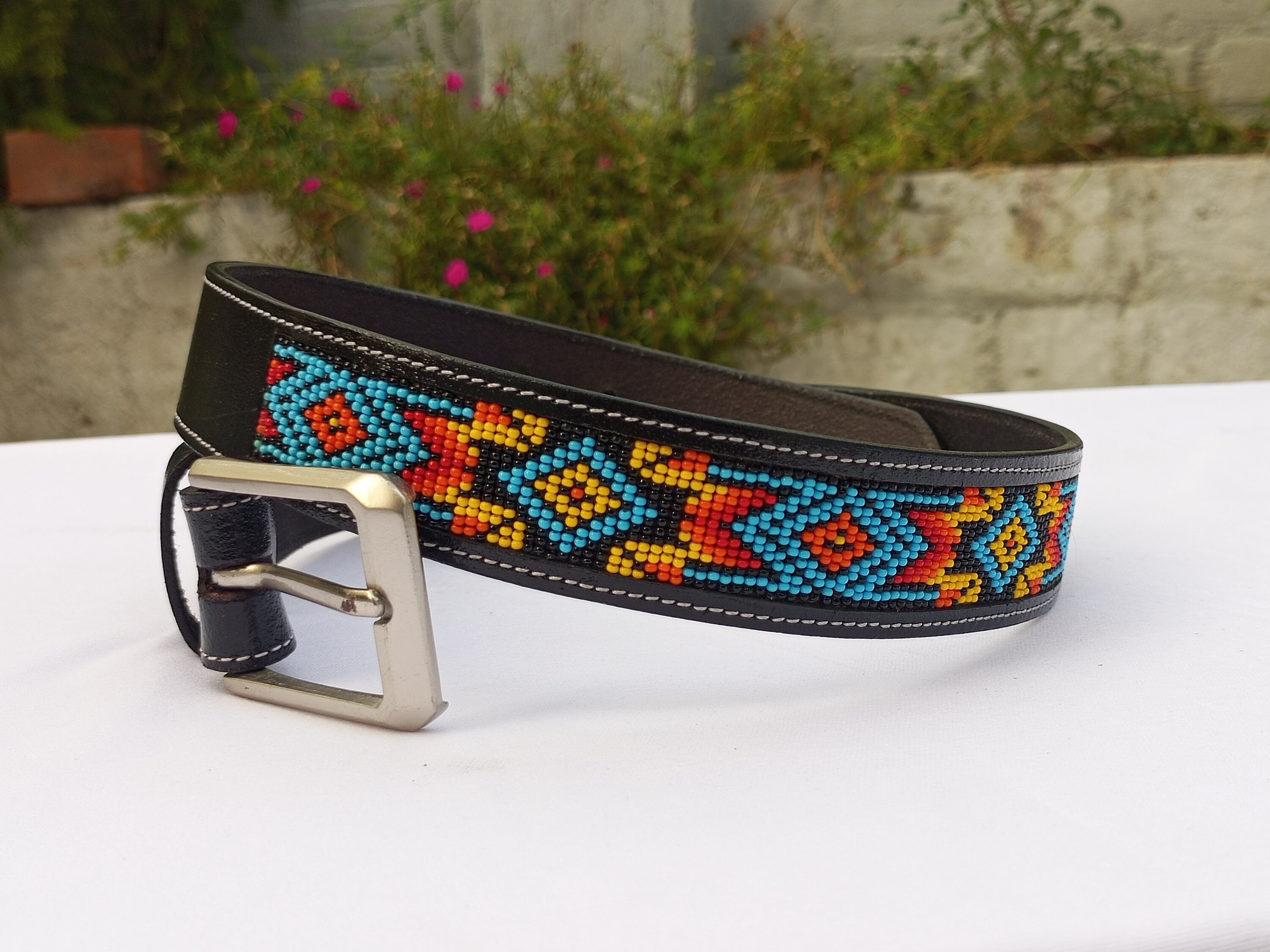 Beaded Leather Belt for Men and Women | Boho Style With 