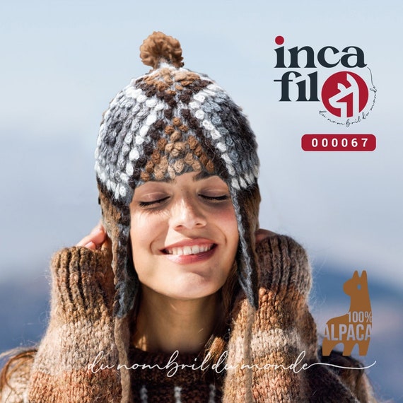 Adult Peruvian Hat, Very Cozy and Soft Handmade, 100% Alpaca  display picture 3