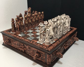 Handmade Wooden Chess Set Luxury Stone and Resin Chess 