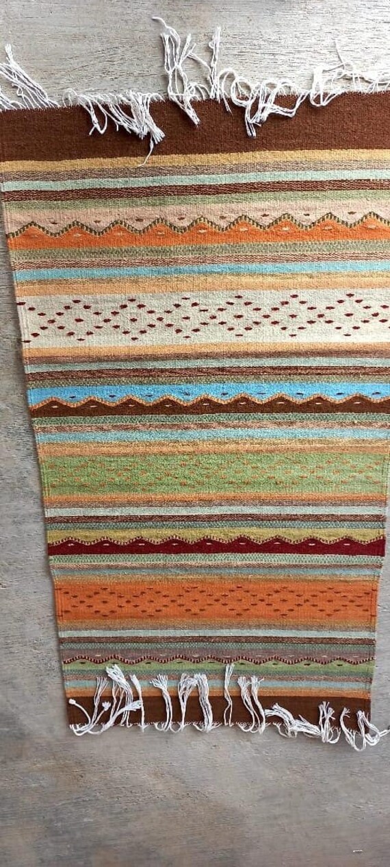 Oaxacan Rug 2.6' x 5' Hand woven area wool rug Etsy