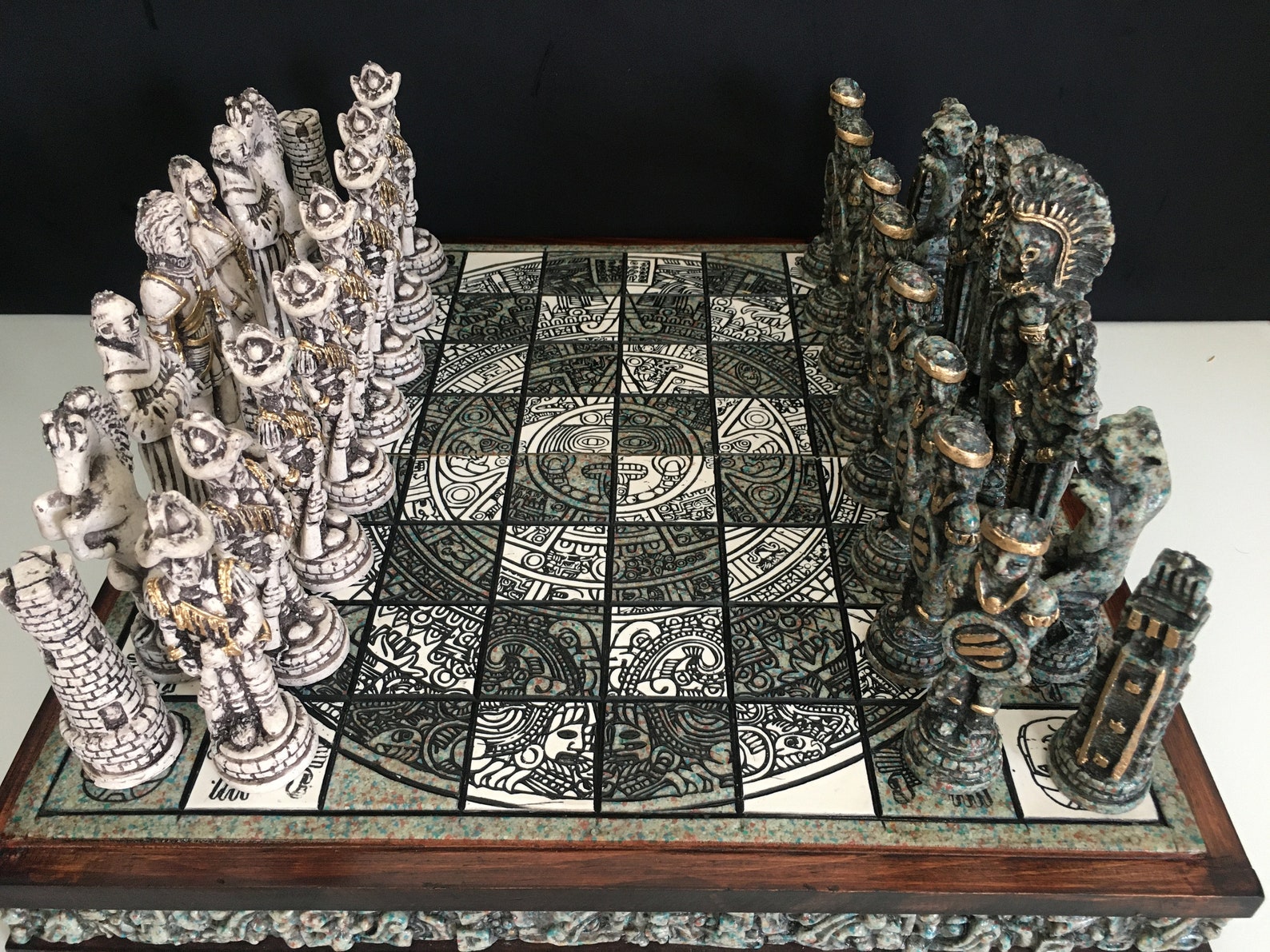 Handmade Wooden Chess Set Luxury Stone and Resin Chess - Etsy