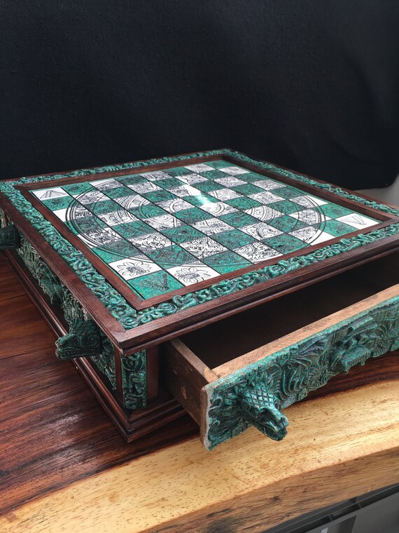 Handmade Wooden Chess Set Luxury Stone and Resin Chess 