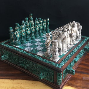 Beautiful Handmade chess set I got for Christmas from the in-laws