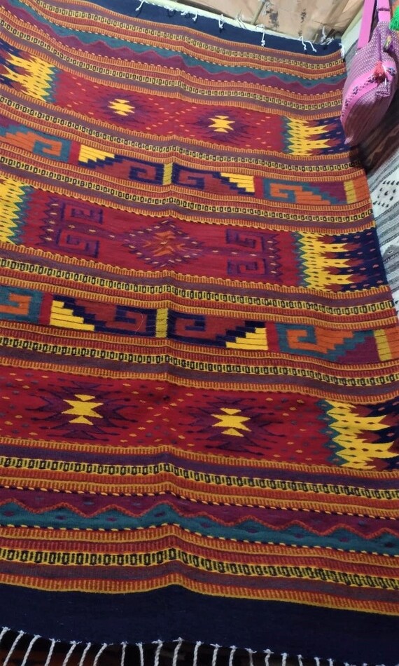 Oaxacan Rug 2.6' x 5' Hand woven area wool rug Etsy