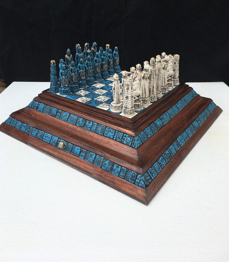 Chess Set Pyramid Inspired by the Culture of Mexico 22 - Etsy