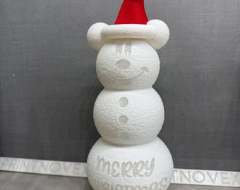 PrintNovex Light Up Mickey Disney Themed Snowman Stack Tea Light Battery Christmas
