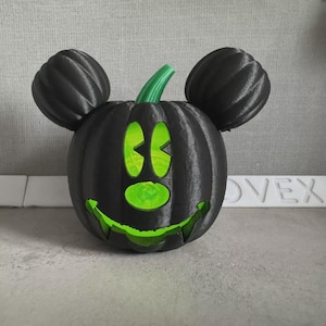 PrintNovex Light Up Mickey Themed BAD Pumpkin Head Jack O Lantern Battery Operated Halloween