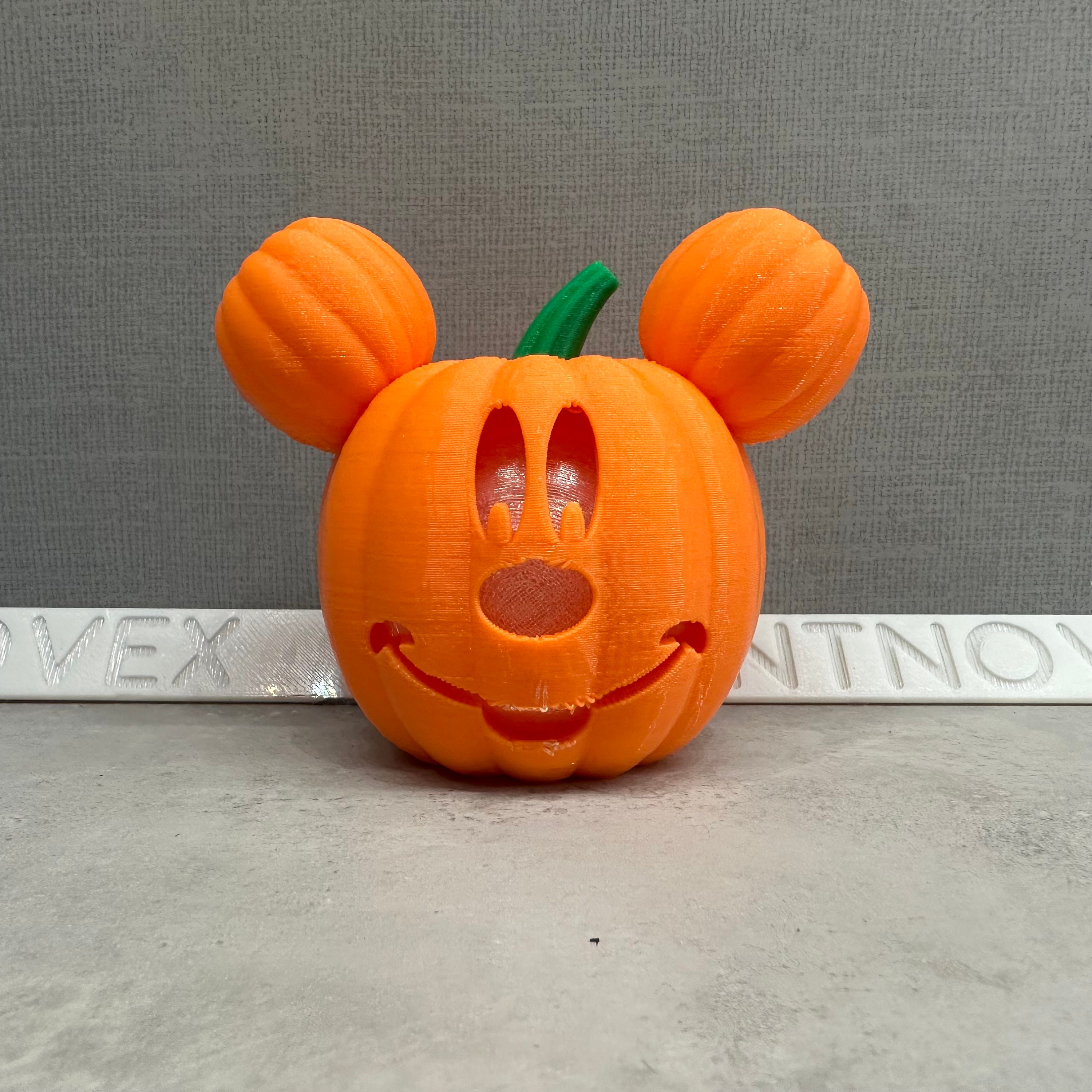 PrintNovex Light Up Mickey Themed Pumpkin Head Jack O Lantern Battery Operated Halloween