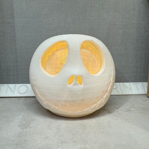 PrintNovex Light Up Jack Skellington themed Jack o Lantern Halloween battery operated