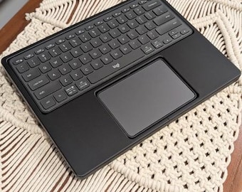 Logitech Casa Pop-Up Keyboard & Trackpad Tray | 3D Printed Holder | Optional Cable Storage Compartment | Minimalist Desk Organizer