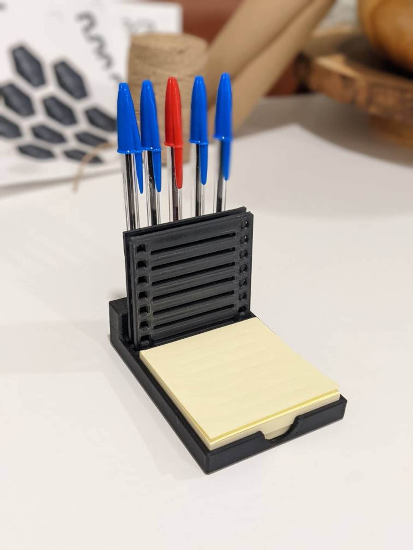 Post it Note Holder with Checklist Template Pen Holder | Etsy