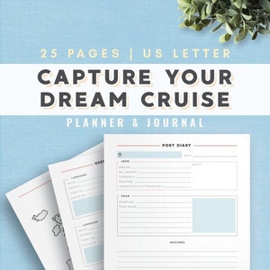 Cruise Travel Planner & Journal | Cruise Itinerary | Printable Cruise Travel Inserts with Journal