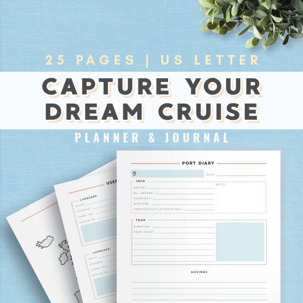 Cruise Travel Planner & Journal | Cruise Itinerary | Printable Cruise Travel Inserts with Journal