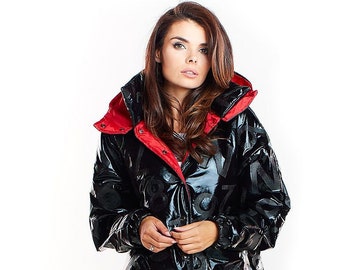 Black Vinyl Puffer - Etsy