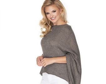 KNITTED PONCHO, Knitted Long Sleeves Sweater