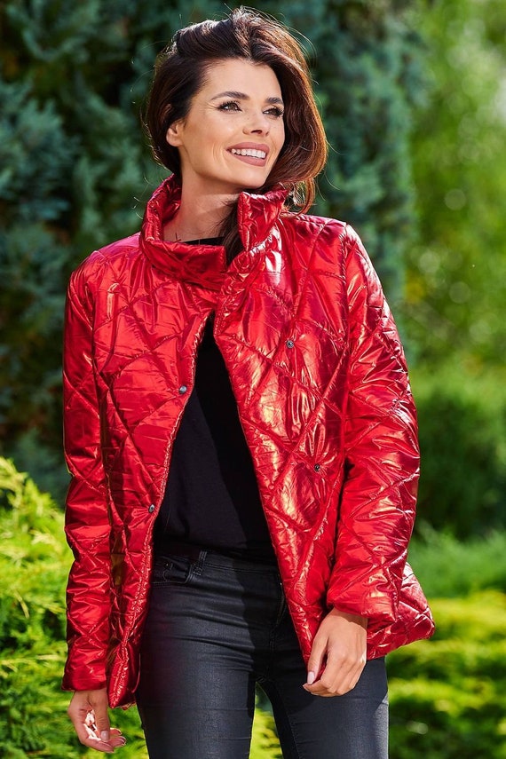 Long vinyl hotsell puffer coat
