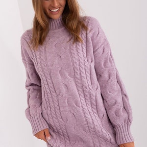 HOT PINK TURTLENECK Sweater, Fuchsia Warm Sweater, Sweater Dress, Turtleneck Dress, High Neck Sweater, Knit Sweater Dress, Winter Maxi Dress image 9