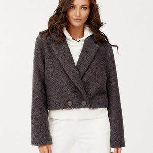 BOLERO Cropped Jacket, Pea Coat, Boucle Coat, Short Jacket, Double Breasted Coat, Cropped Coat, Ladies Jacket, Cropped Blazer, Western Coat image 10