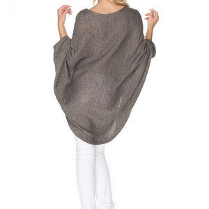 KNITTED PONCHO Peekaboo, Knitted Long Sleeves Sweater, Sweater For Mothers To Be imagem 4