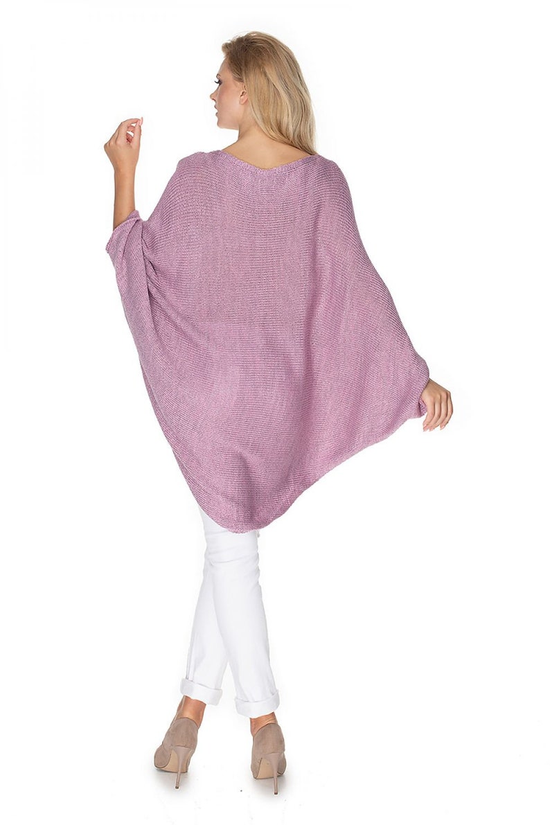 KNITTED PONCHO Peekaboo, Knitted Long Sleeves Sweater, Sweater For Mothers To Be image 7