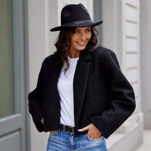 BOLERO Cropped Jacket, Pea Coat, Boucle Coat, Short Jacket, Double Breasted Coat, Cropped Coat, Ladies Jacket, Cropped Blazer, Western Coat image 2