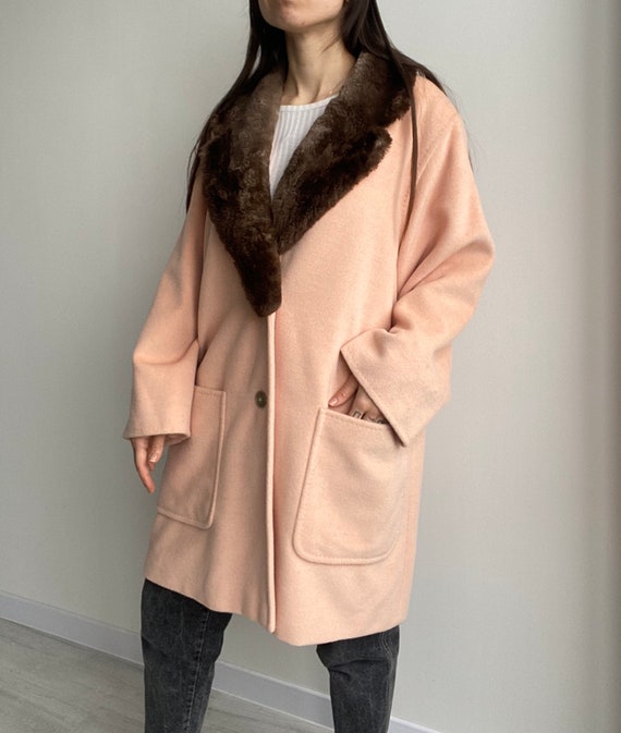 Vintage MAX MARA Light Pink Coat, Pastel Pink Vint