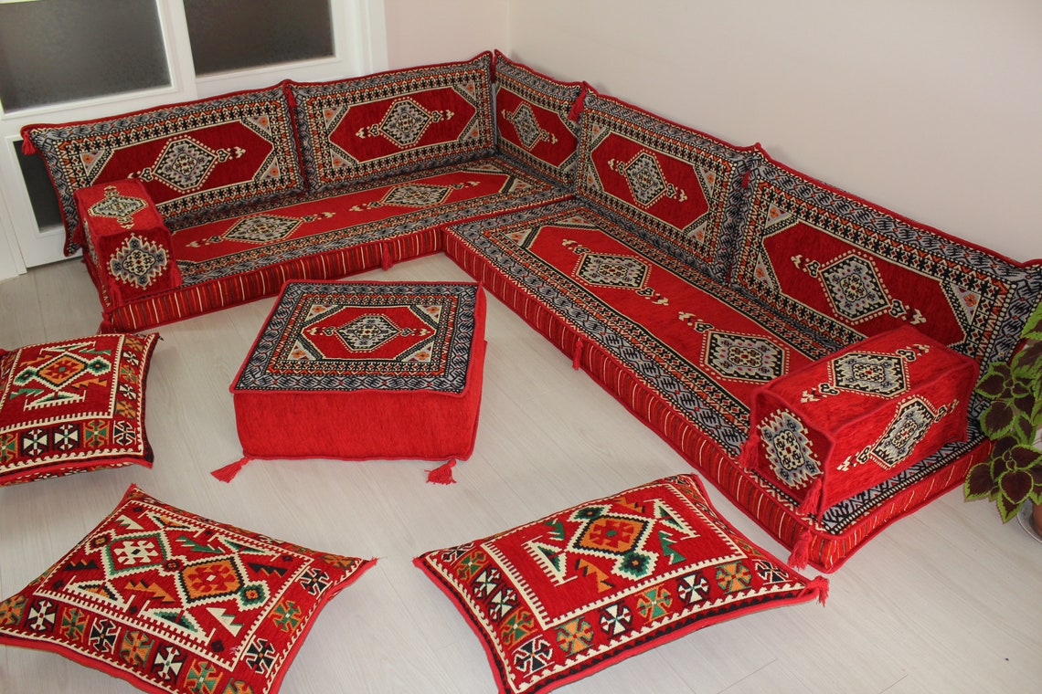 L-förmige Nerebe-Set arabische Boden Sitzset Boden Sofa-Set | Etsy