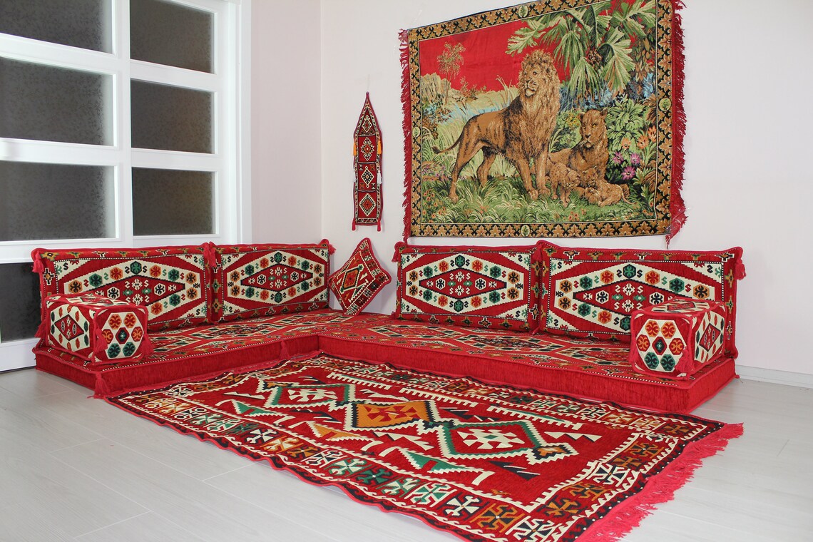 L Shape árabe estilo majlis piso sofá set sofá de la planta | Etsy