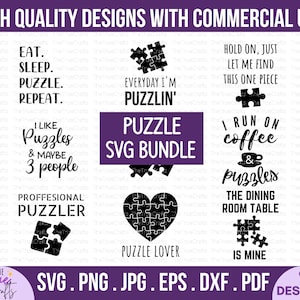 Puzzle svg Bundle - Geschenke für Puzzle Liebhaber, lustige Puzzle svg, Puzzleologe svg, Kinder Puzzle Shirt Geschenk, Hobby Geschenke, Cricut geschnitten Datei