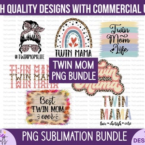 Paquete PNG de sublimación de mamá gemela - divertida mamá gemela png, gemelos png, anuncio de embarazo gemelo, cita de madre de gemelos, envoltura de vaso de vida de mamá