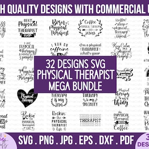 Physical Therapist svg bundle - funny physical therapy svg, occupational therapist gift, physiotherapist mom, physiotherapy life, cut files