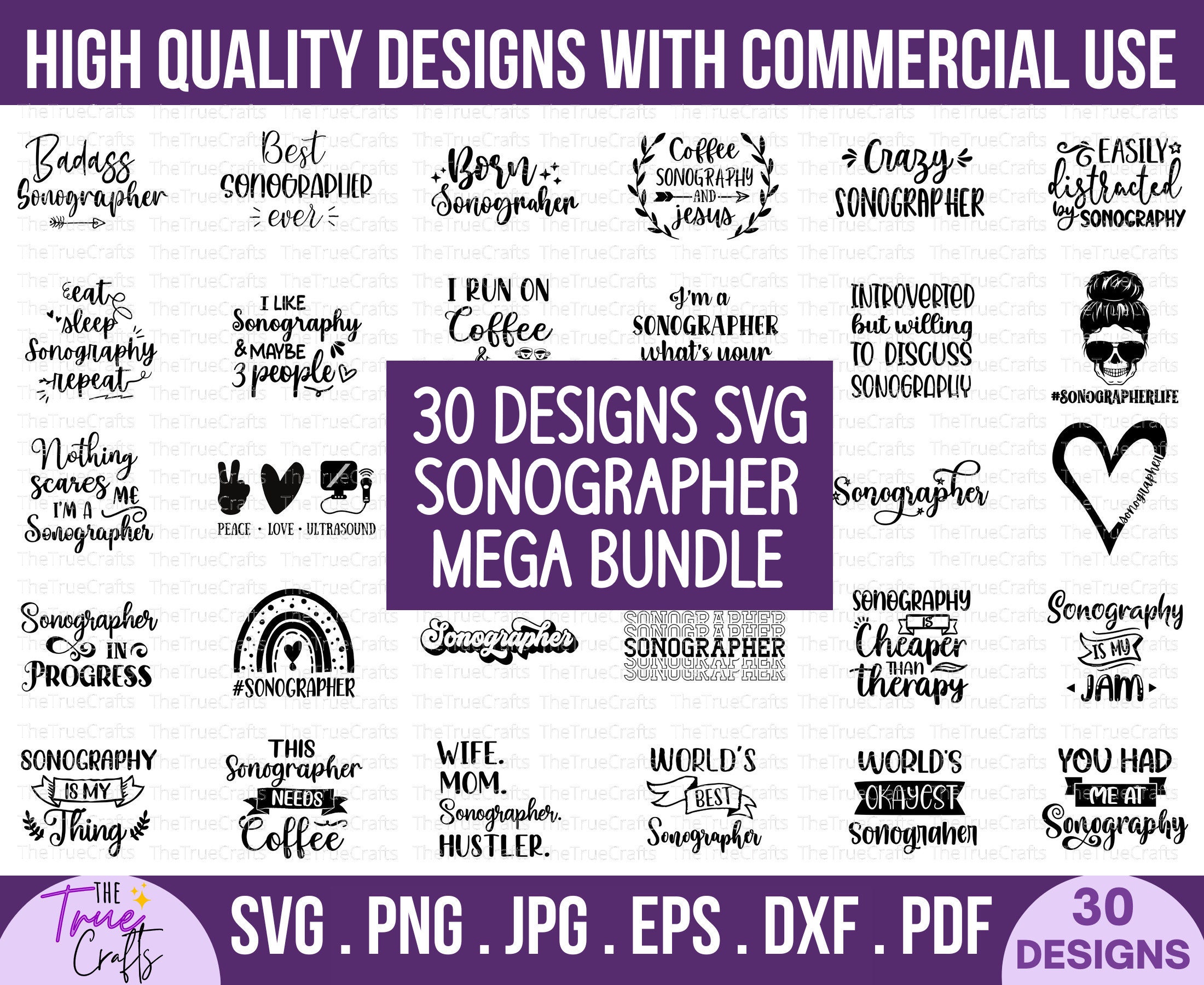 Sonographer Svg MEGA Bundle Cardiac Sonographer - Etsy