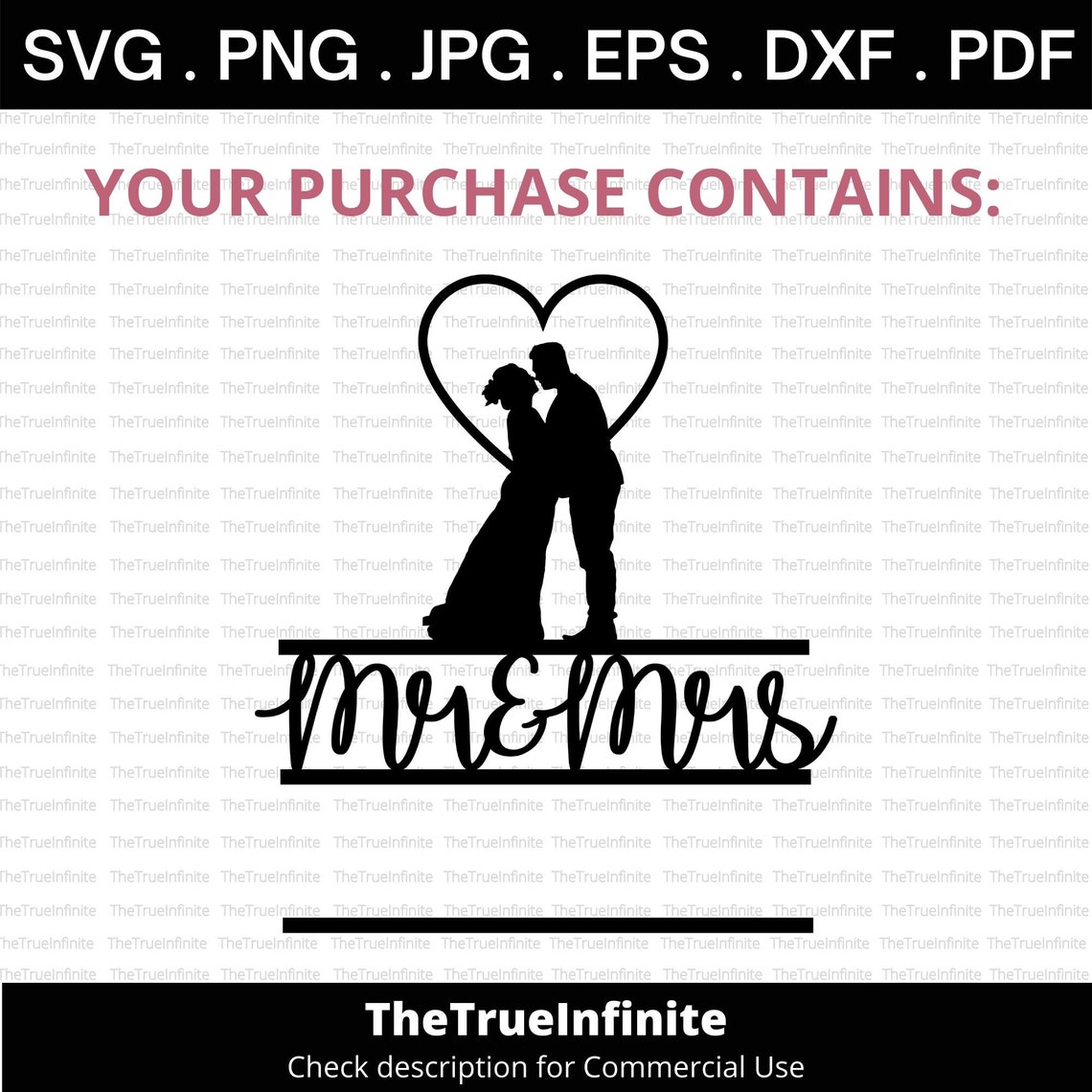 Mr and Mrs Cake Topper Svg DIY Personalize Couple Name - Etsy