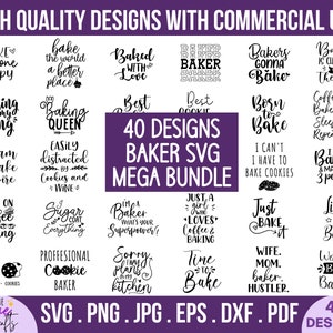 Baker svg mega bundle - baking lover svg bundle, cookie baker, funny baker, best baker,sassy baker mom svg, born to bake, cricut cut files