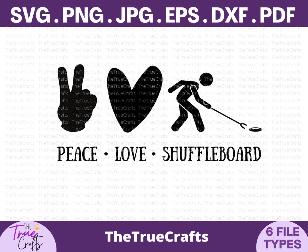Peace Love Shuffleboard Svg Shuffleboard Quote, Funny Shuffleboard