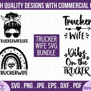 Trucker wife svg bundle - dibs on the truck driver svg, gifts for trucker wife messy bun, truck driver dad mom family svg, cricut cut files